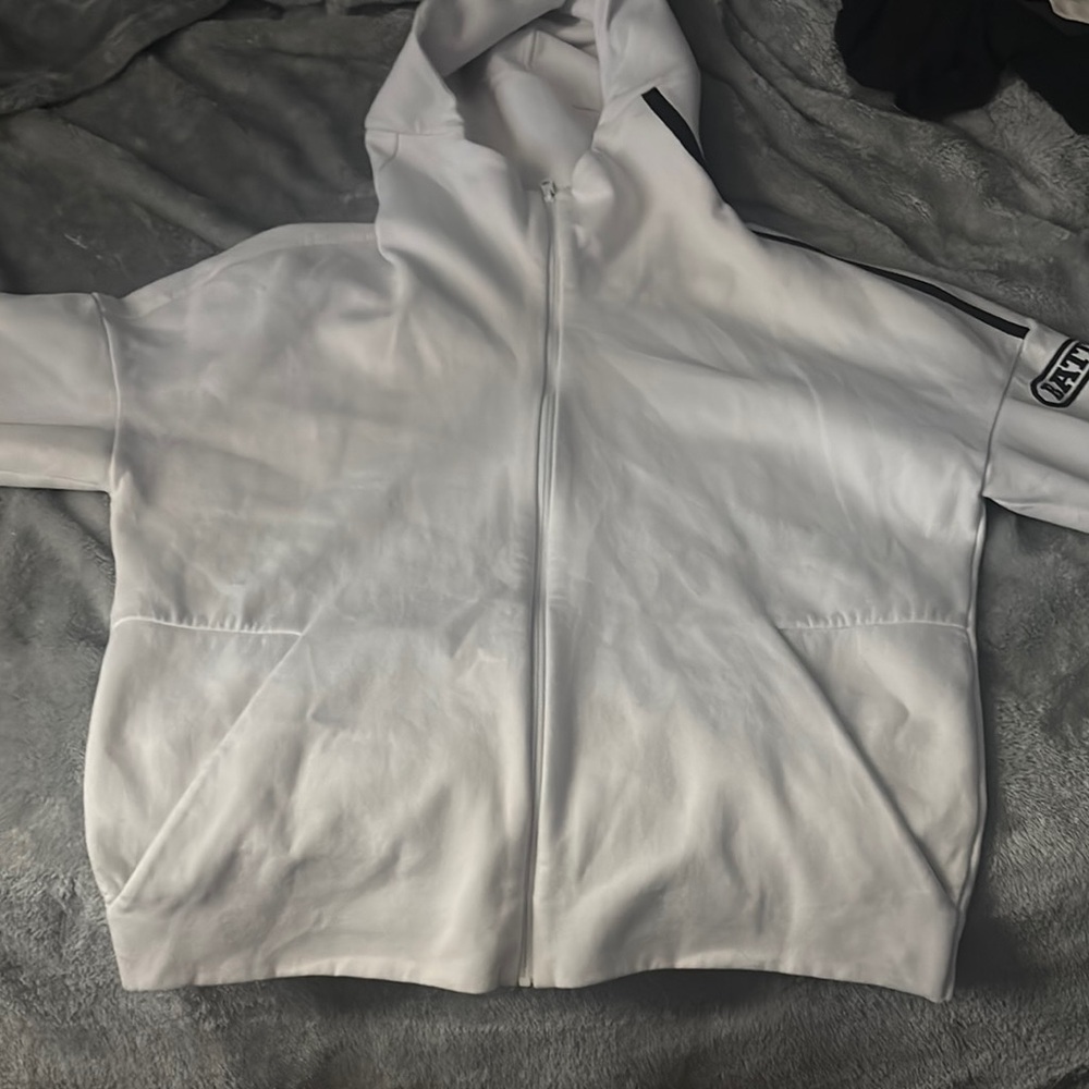 White Zip-Up Hoodie